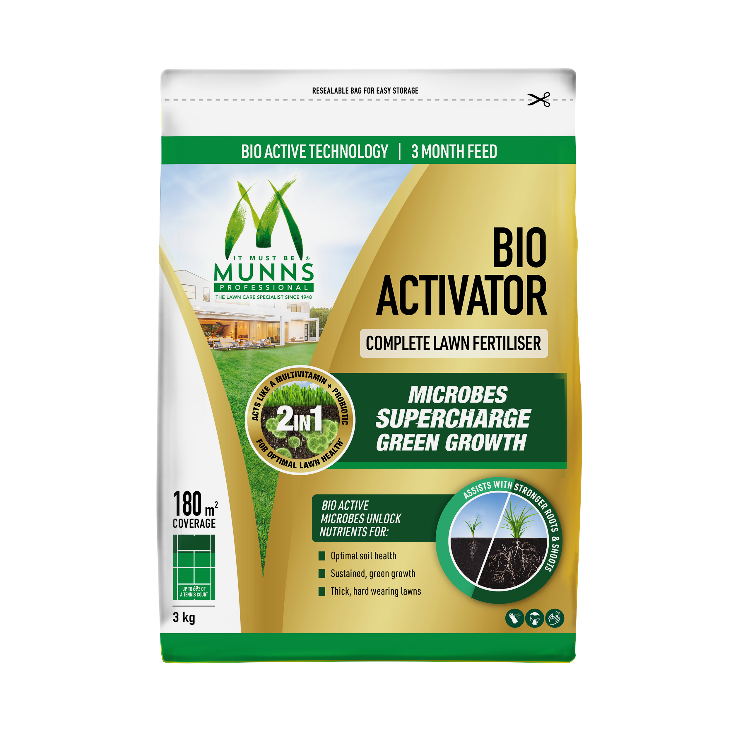 Munns Bio Activator Lawn Fertiliser 3kg